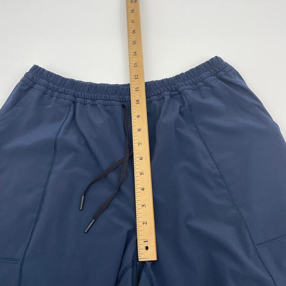 LULULEMON High Rise Crop Womens Size 10 Blue Lightweight Stretch Pockets Lounge - Picture 5 of 9